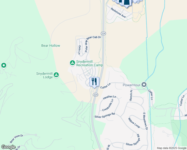 map of restaurants, bars, coffee shops, grocery stores, and more near 5462 Bobsled Boulevard in Park City