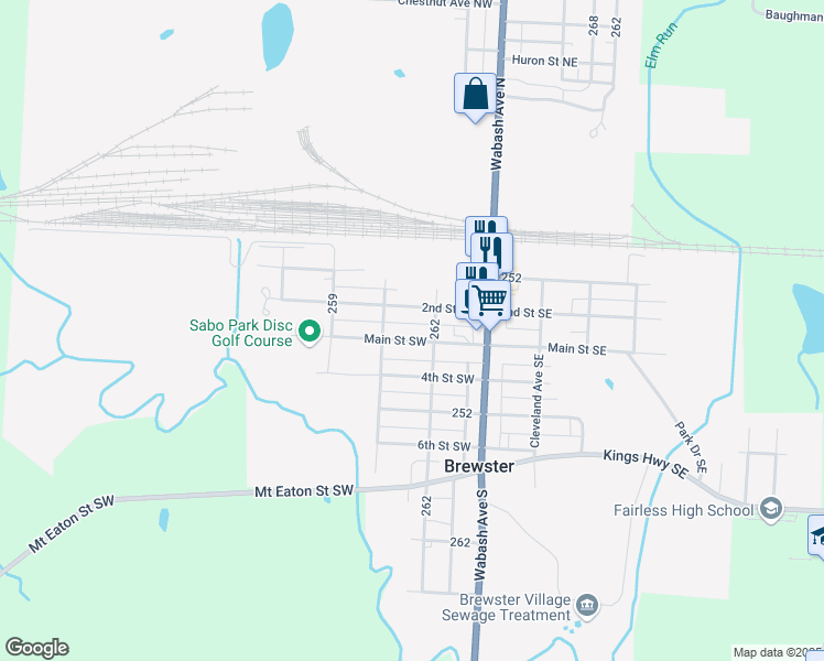 map of restaurants, bars, coffee shops, grocery stores, and more near in Brewster