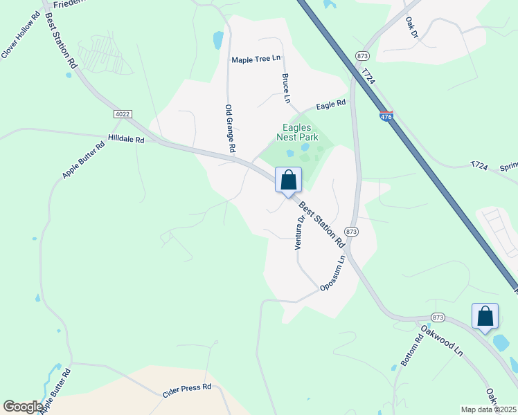 map of restaurants, bars, coffee shops, grocery stores, and more near 6520 Robin Cir in Slatington