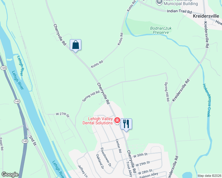 map of restaurants, bars, coffee shops, grocery stores, and more near 693 Spring Hill Road in Northampton