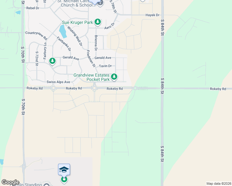 map of restaurants, bars, coffee shops, grocery stores, and more near 7911 Lilee Lane in Lincoln