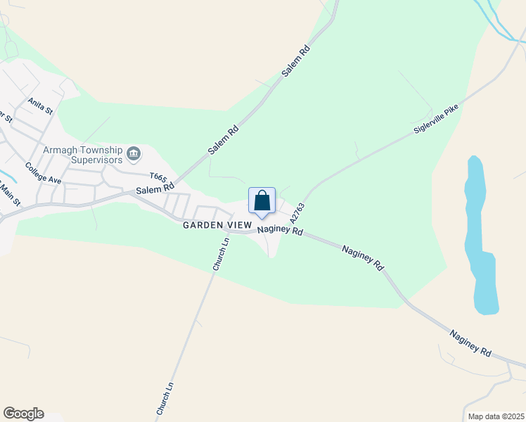 map of restaurants, bars, coffee shops, grocery stores, and more near 50 Randall Drive in Milroy