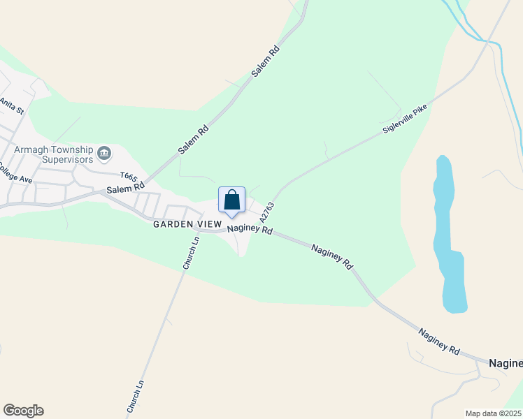 map of restaurants, bars, coffee shops, grocery stores, and more near 27 Siglerville Pike in Milroy