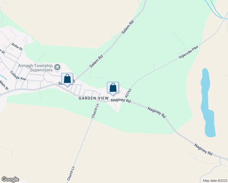 map of restaurants, bars, coffee shops, grocery stores, and more near 50 Randall Drive in Milroy