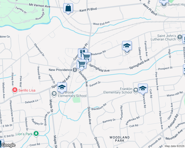 map of restaurants, bars, coffee shops, grocery stores, and more near 11 Meadowbrook Court in Summit