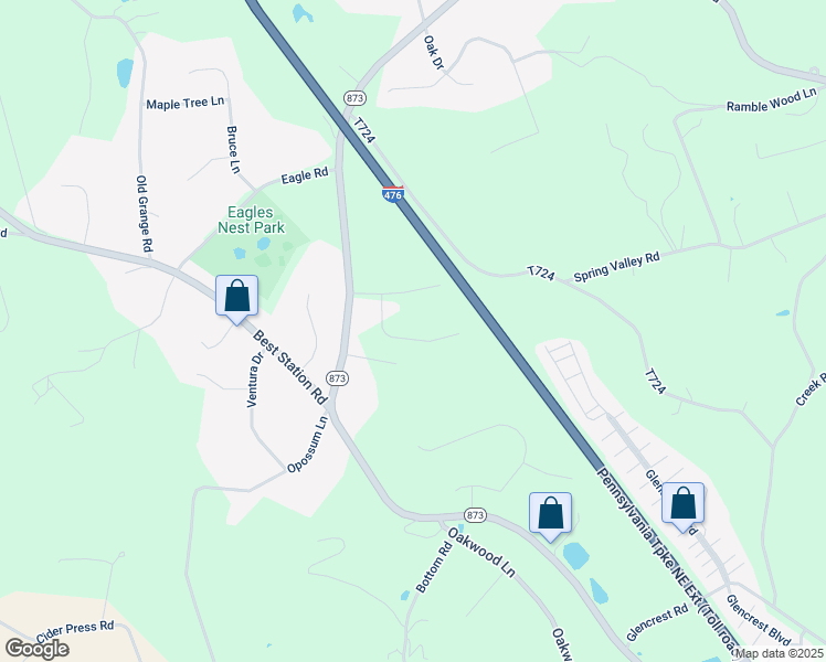 map of restaurants, bars, coffee shops, grocery stores, and more near 6457 Woodbury Drive in Slatington
