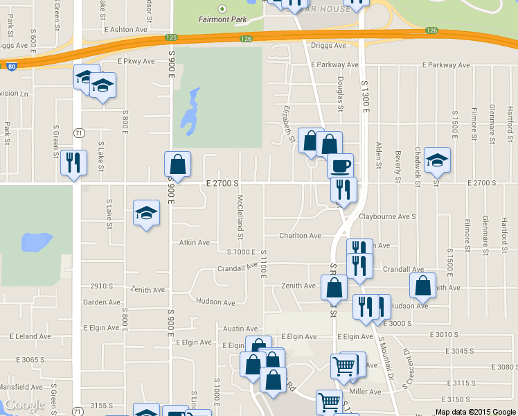 map of restaurants, bars, coffee shops, grocery stores, and more near 1110 Graystone Way in Salt Lake City