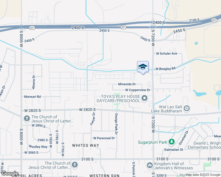 map of restaurants, bars, coffee shops, grocery stores, and more near 2676 South 7450 West in Magna