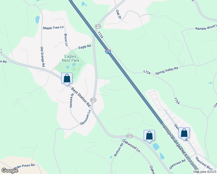 map of restaurants, bars, coffee shops, grocery stores, and more near 6459 Woodbury Drive in Slatington