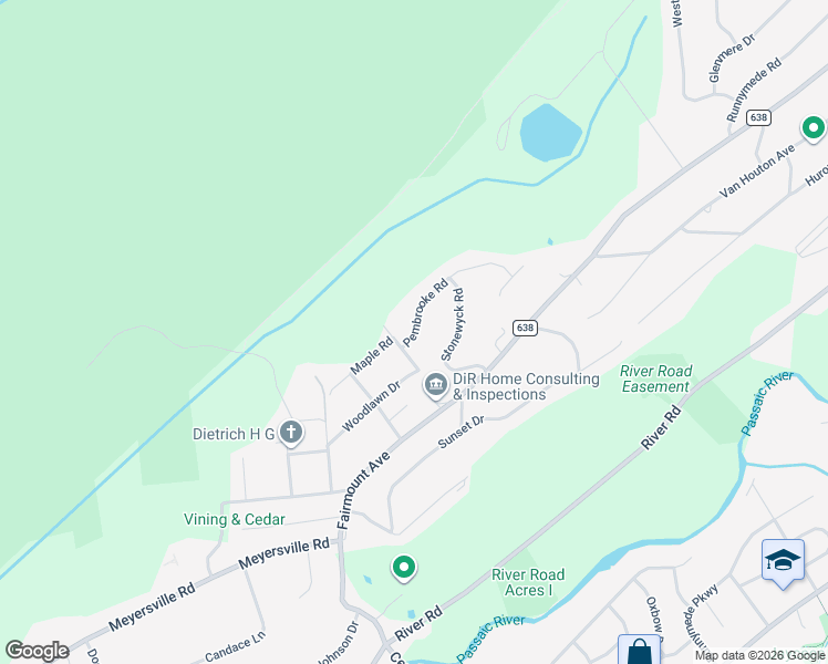 map of restaurants, bars, coffee shops, grocery stores, and more near 5 Pembrooke Road in Chatham Township