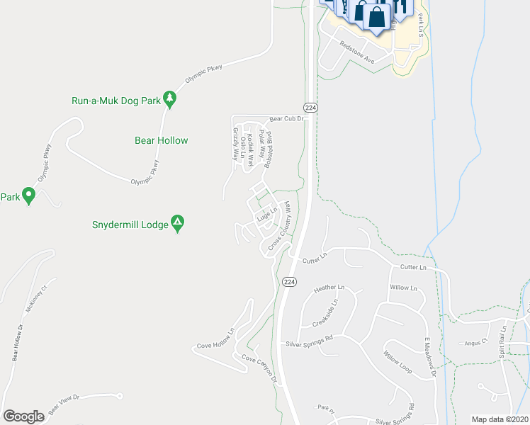 map of restaurants, bars, coffee shops, grocery stores, and more near 5489 Luge Lane in Park City