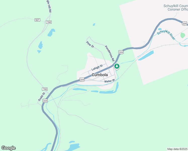 map of restaurants, bars, coffee shops, grocery stores, and more near 174 Market Street in Tamaqua