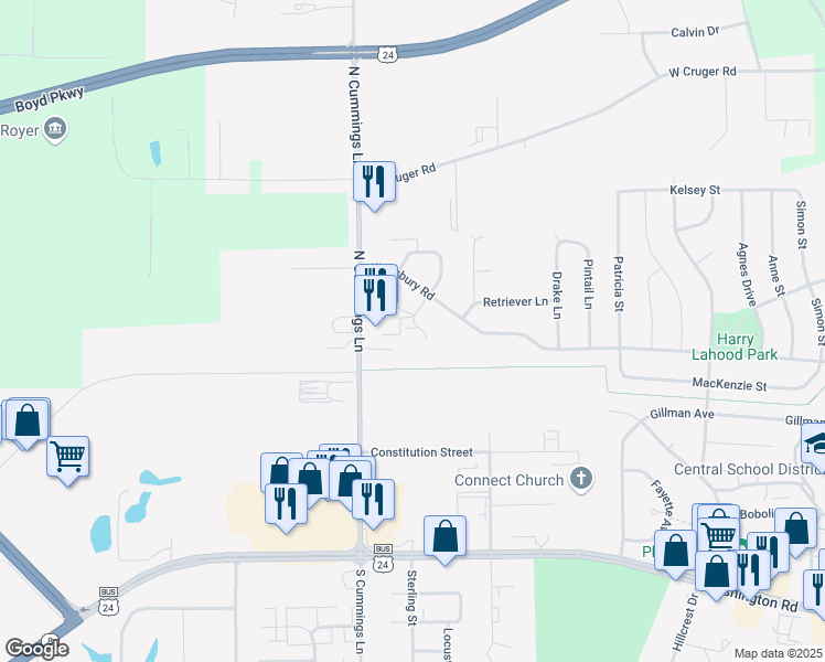 map of restaurants, bars, coffee shops, grocery stores, and more near 900 Mallard Way in Washington