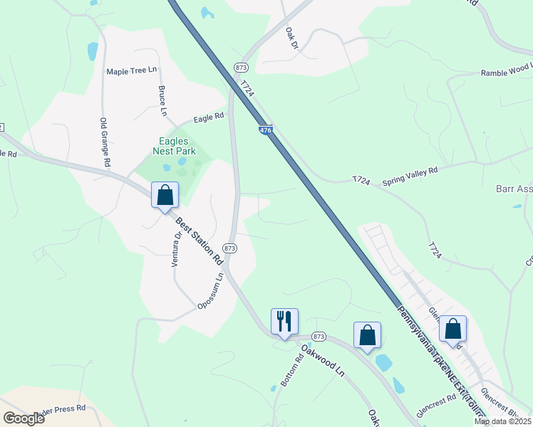 map of restaurants, bars, coffee shops, grocery stores, and more near 6459 Woodbury Drive in Slatington