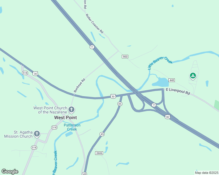 map of restaurants, bars, coffee shops, grocery stores, and more near 11625 Ohio 45 in Lisbon