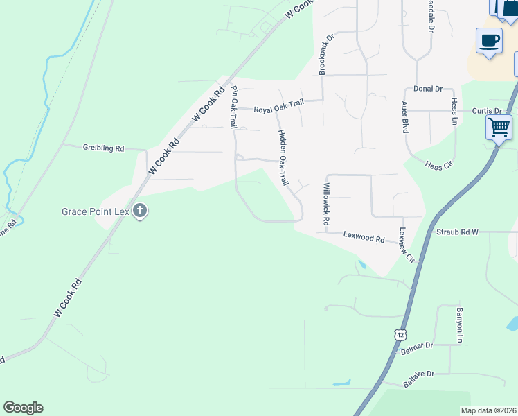 map of restaurants, bars, coffee shops, grocery stores, and more near 1761 Pin Oak Trail in Mansfield
