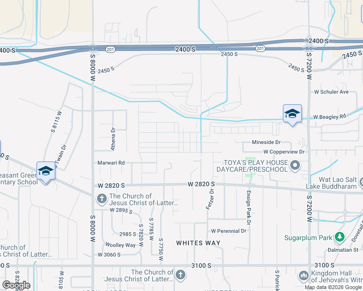 map of restaurants, bars, coffee shops, grocery stores, and more near 7630 W 2820 S in Magna