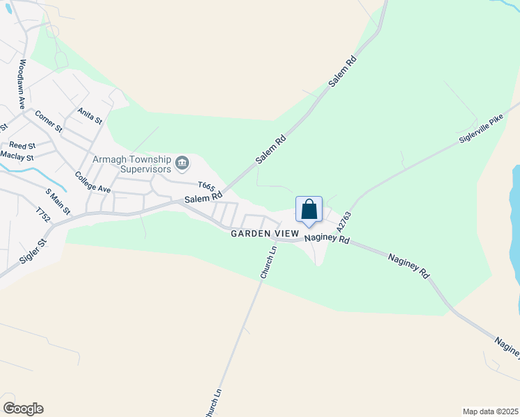 map of restaurants, bars, coffee shops, grocery stores, and more near 5 A Street in Milroy