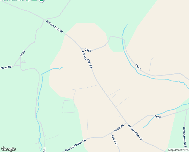 map of restaurants, bars, coffee shops, grocery stores, and more near Archery Club Road in Schuylkill County
