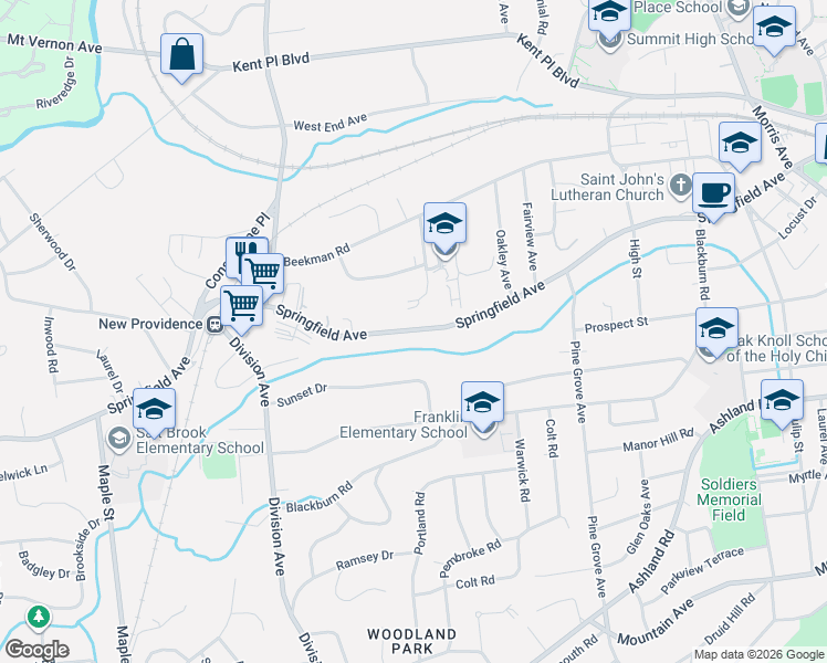 map of restaurants, bars, coffee shops, grocery stores, and more near 728 Springfield Avenue in Summit