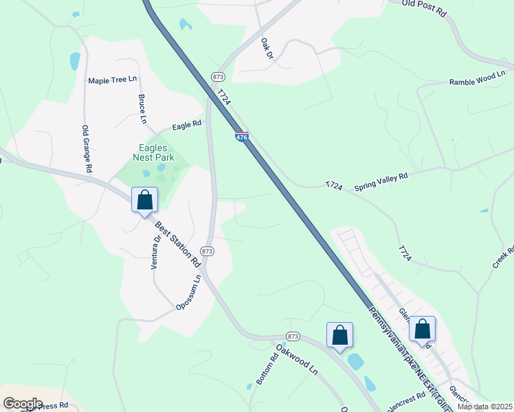 map of restaurants, bars, coffee shops, grocery stores, and more near 6465 Woodbury Drive in Slatington