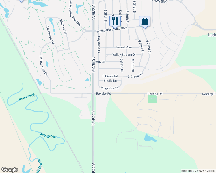 map of restaurants, bars, coffee shops, grocery stores, and more near 2800 Rokeby Road in Roca