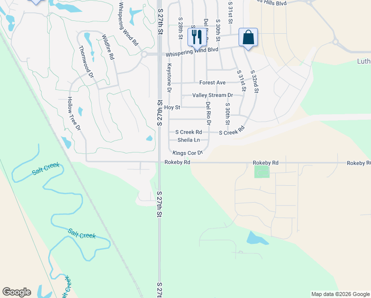 map of restaurants, bars, coffee shops, grocery stores, and more near 2800 Rokeby Road in Roca