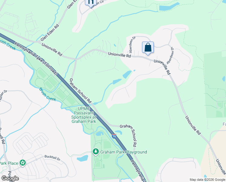 map of restaurants, bars, coffee shops, grocery stores, and more near 642 Water View Drive in Cranberry Township
