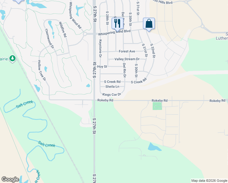 map of restaurants, bars, coffee shops, grocery stores, and more near 2900 Rokeby Road in Roca