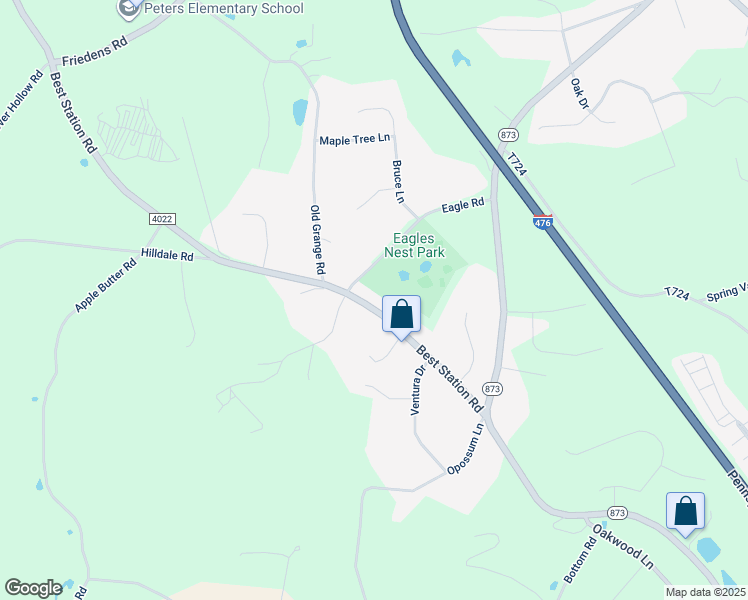 map of restaurants, bars, coffee shops, grocery stores, and more near 3845 Best Station Road in Slatington