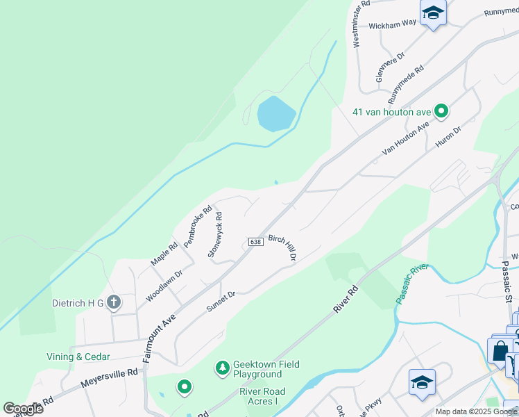 map of restaurants, bars, coffee shops, grocery stores, and more near 7 Karlin Drive in Chatham Township
