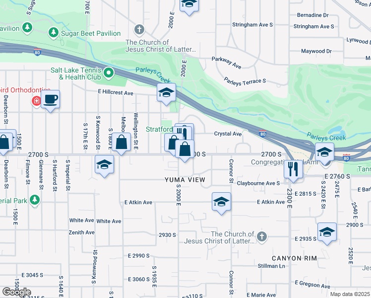 map of restaurants, bars, coffee shops, grocery stores, and more near in Salt Lake City