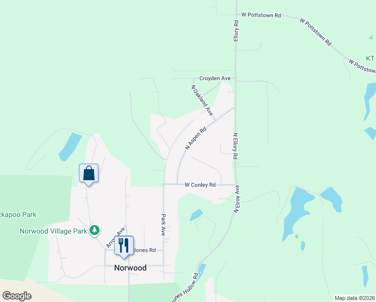 map of restaurants, bars, coffee shops, grocery stores, and more near 2028 North Aspen Road in Peoria