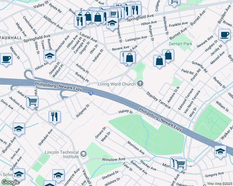 map of restaurants, bars, coffee shops, grocery stores, and more near 2255 Alpine Avenue in Union