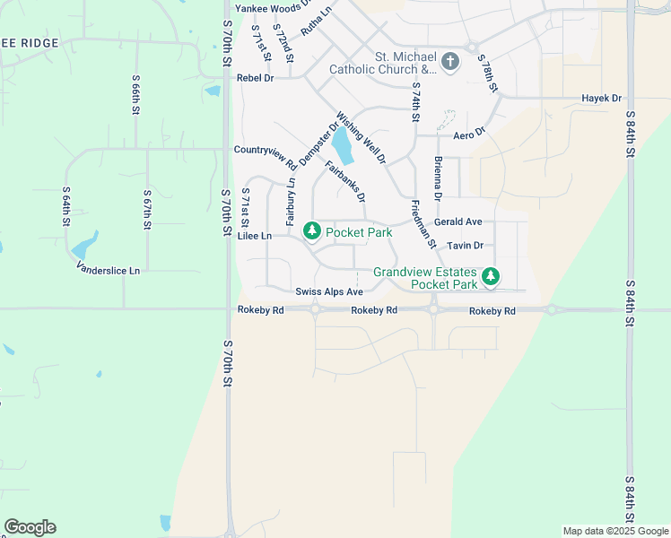 map of restaurants, bars, coffee shops, grocery stores, and more near Lilee Lane in Lincoln