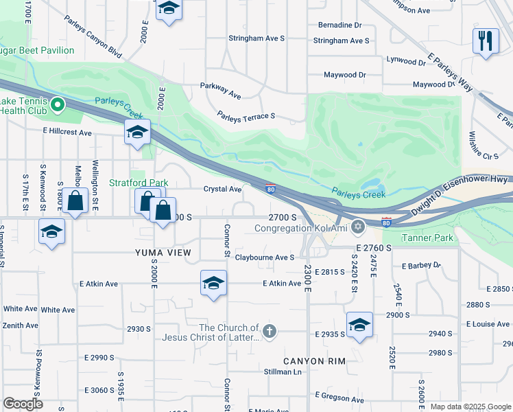 map of restaurants, bars, coffee shops, grocery stores, and more near 2191 Mabey Drive in Salt Lake City