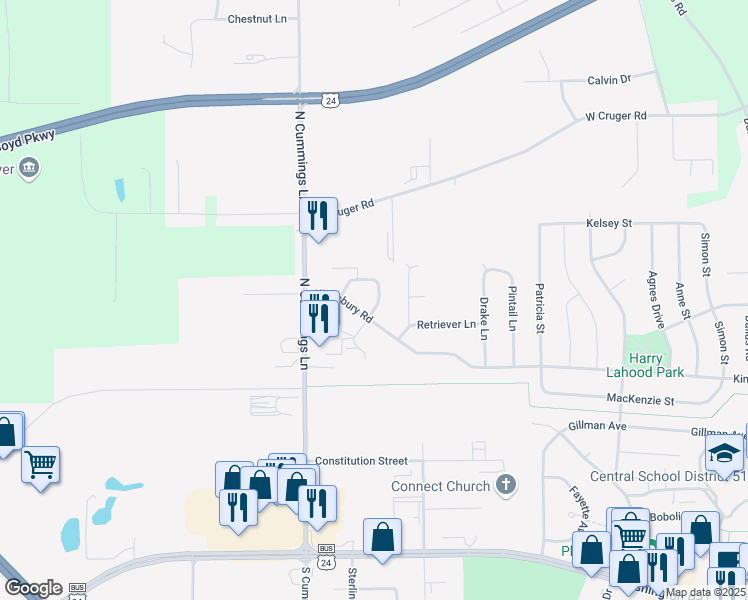 map of restaurants, bars, coffee shops, grocery stores, and more near 900 Mallard Way in Washington