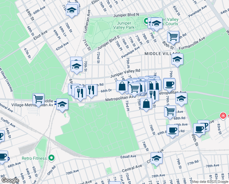 map of restaurants, bars, coffee shops, grocery stores, and more near in 