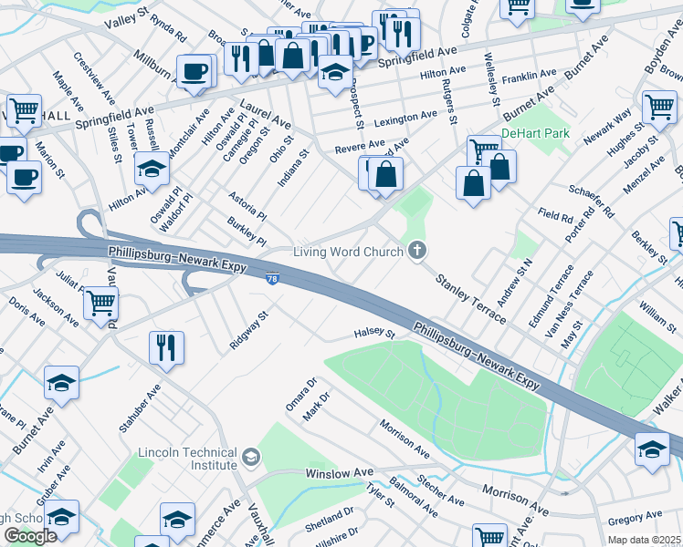 map of restaurants, bars, coffee shops, grocery stores, and more near 2255 Alpine Avenue in Union