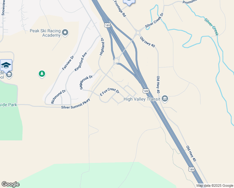 map of restaurants, bars, coffee shops, grocery stores, and more near 1232 East Foxcrest Court in Park City