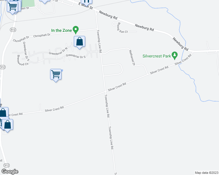 map of restaurants, bars, coffee shops, grocery stores, and more near 3332 Silver Crest Road in Nazareth