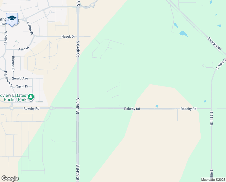 map of restaurants, bars, coffee shops, grocery stores, and more near 9000-9798 Rokeby Road in Lincoln