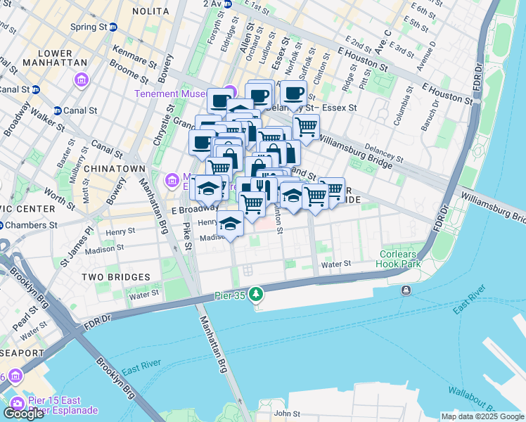 map of restaurants, bars, coffee shops, grocery stores, and more near in 