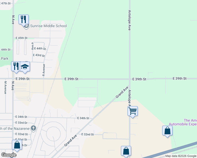 map of restaurants, bars, coffee shops, grocery stores, and more near 2341 East 39th Street in Kearney