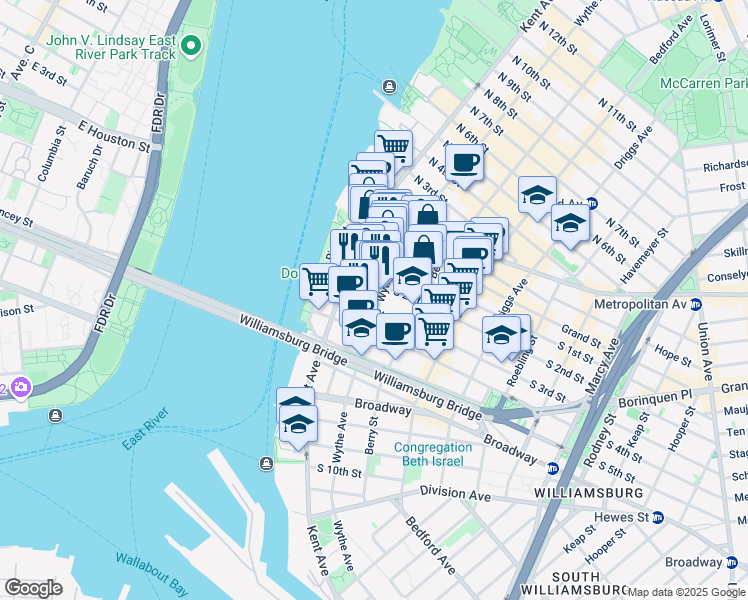 map of restaurants, bars, coffee shops, grocery stores, and more near in Brooklyn