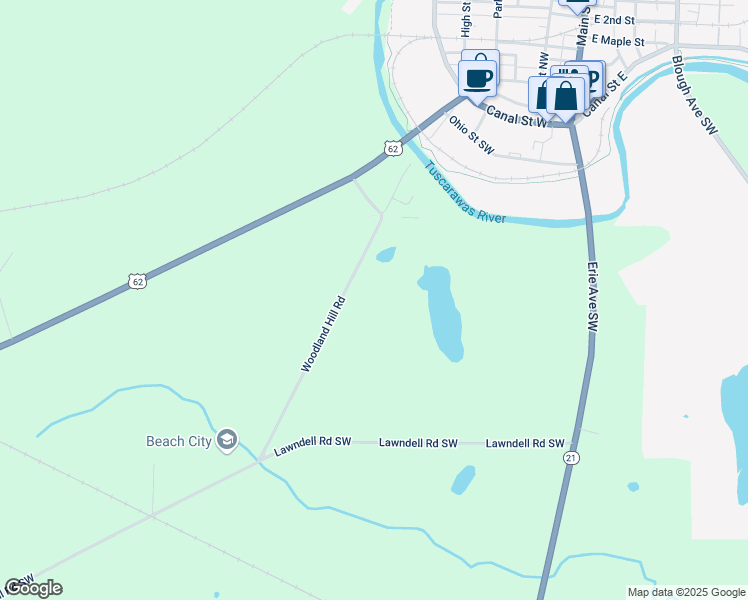 map of restaurants, bars, coffee shops, grocery stores, and more near 6780 Woodland Hill Road in Navarre