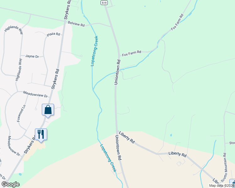 map of restaurants, bars, coffee shops, grocery stores, and more near 782 Uniontown Road in Phillipsburg