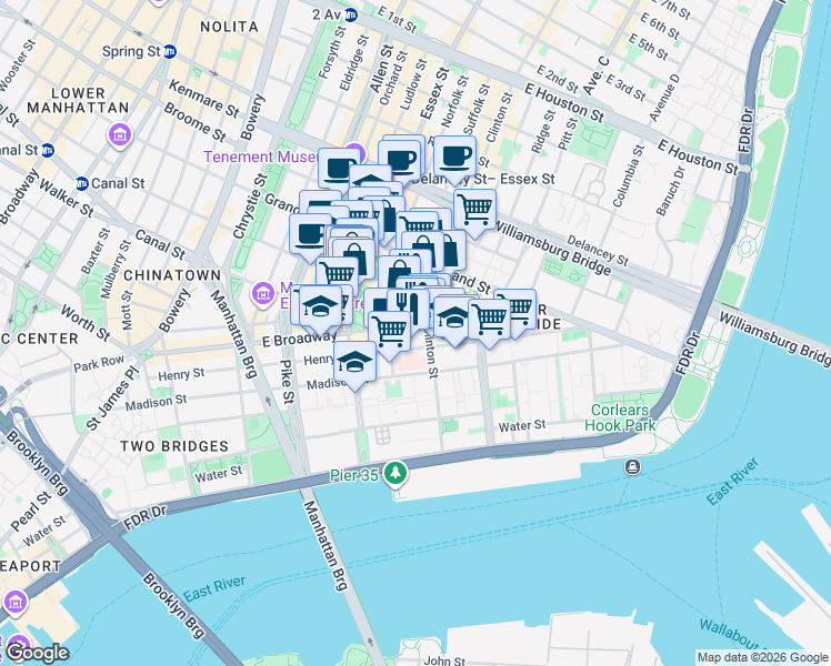 map of restaurants, bars, coffee shops, grocery stores, and more near in 