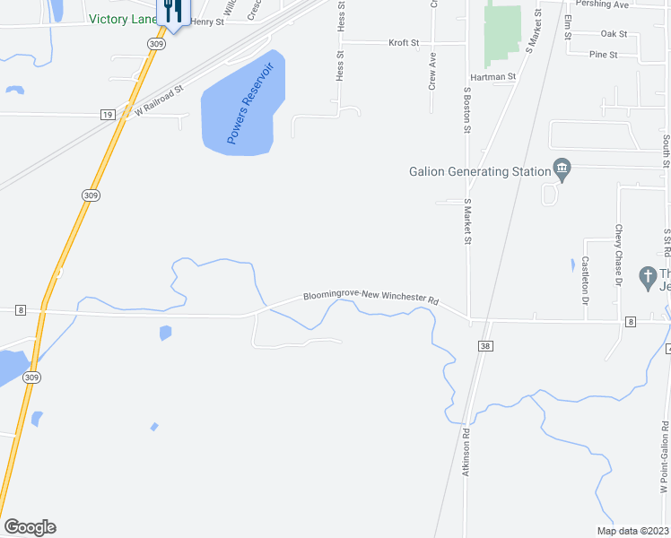 map of restaurants, bars, coffee shops, grocery stores, and more near in Galion