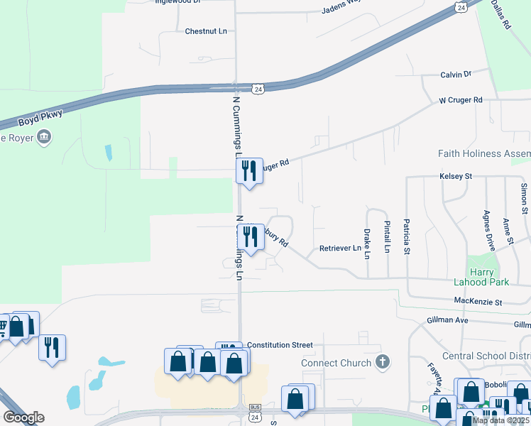 map of restaurants, bars, coffee shops, grocery stores, and more near 1006 Mallard Way in Washington